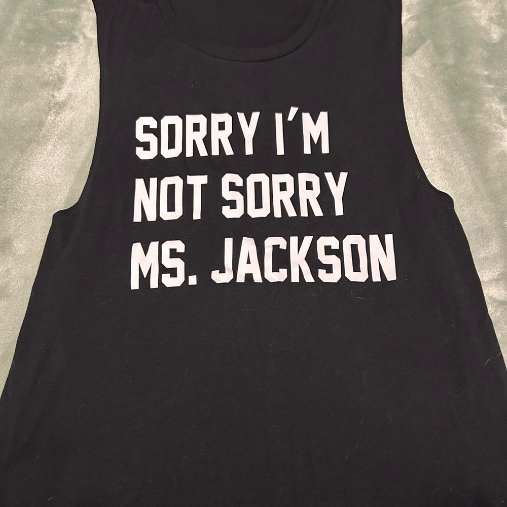 Black Graphic Tank Top